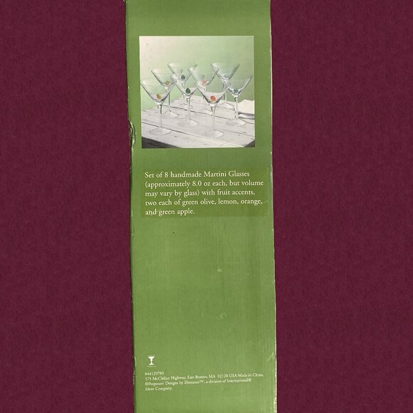 Martini Glasses by Potpourri Designs, Set of 8, Vintage, Handmade - Picture 8 of 9